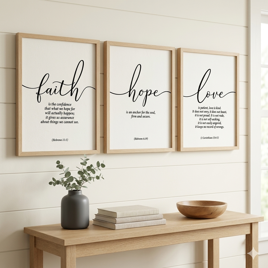 Farmhouse wall art set featuring warm and timeless decor